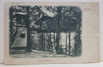 SINAIA , CUIBUL PRINTESEI , CARTE POSTALA ILUSTRATA , EMBOSATA , CLASICA foto