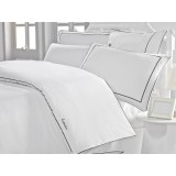 Set Lenjerie de pat double din Satin, Alb, 220 x 200 cm,100% Bumbac Akfil