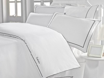 Set Lenjerie de pat double din Satin, Alb, 220 x 200 cm,100% Bumbac Akfil foto