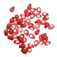 Buburuze autoadezive din lemn pentru activitati crafts, 14x19mm, 15 bucati