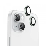 Folie de protectie Camera Spate Blueo Metal Frame pentru Apple iPhone 15 Plus / 15, Sticla Securizata, Verde