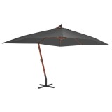 Cumpara ieftin Umbrelă &icirc;n consolă cu st&acirc;lp din lemn, antracit, 400 x 300 cm