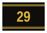 Sticker autoadeziv nr. 29 - Signetten SAFE auriu pe fundal negru