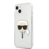 Cumpara ieftin Husa Cover Karl Lagerfeld Full Glitter Karl Head pentru iPhone 13 Silver