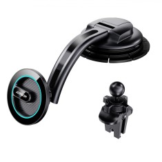 Joyroom suport magnetic pentru telefon auto pentru tabloul de bord al cabinei de pilotaj negru (JR-Z foto