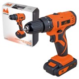 Evotools 676028 - Masina de gaurit si insurubat cu percutie cu 2 acumulatori Li-Ion 18 V 1.5 Ah - Nm led iluminare valiza plastic accesorii