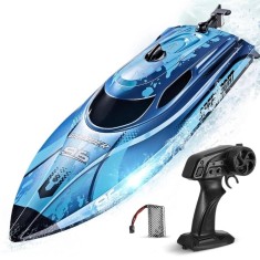 Barca cu telecomanda iUni HJ820, RC High-Speed Boat, Viteza 25 km/h, 2.4GHz, Blue