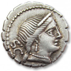 Republica Romana Denarius, C. Naevius Balbus. Rome, 79 foto