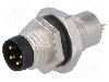 Conector M8, 4 pini, clasa etanseitate IP67, AMPHENOL - 8-04PMMS-SH7001
