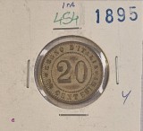 454 Italia, Italy, 20 Centesimi 1895, KM#28