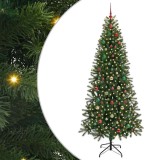 VidaXL Brad de Crăciun artificial cu 300 LED Verde 210 cm PE și PVC 3397375