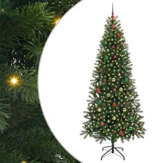vidaXL Brad de Crăciun artificial cu 300 LED Verde 210 cm PE și PVC 3397375