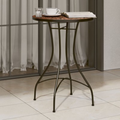 vidaXL Masă de bistro, cărămiziu, &amp;Oslash;50x70 cm, ceramică, model mozaic 4003398 foto