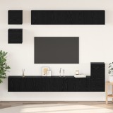 vidaXL Set comodă TV cu raft Altele cu depozitare 8 pcs Stejar Negru
