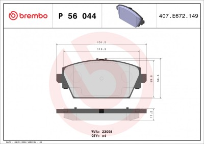 BREMBO P 56 044 PRIME LINE set placute frana,frana disc foto