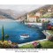 Tablou GIGANT pictat manual LA COMANDA, Peisaj lacul Como, vila Balbianello, 200x150cm ulei pe panza