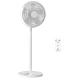 HOMCOM Ventilator de Podea cu Telecomandă, Reglabil pe &Icirc;nălțime, 4 Viteze, Oscilație 80&deg;, Timer 10 Ore, Alb, &Oslash;40x90.5-118.5&Icirc; cm | Aosom Romania