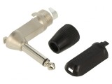 Mufă Jack 6,3mm Mono 90&deg; Neagră