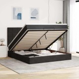 VidaXL Cadru de pat otoman cu saltele, catifea neagră 160x200cm 3314332
