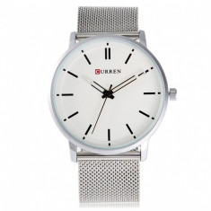 Ceas Curren barbatesc elegant, slim design Silver - M8233SLVA foto