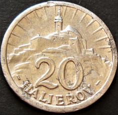 Moneda ISTORICA 20 HALIEROV, anul 1942 *cod 4537 = SURPLUS ALUMINIU + EXFOLIERE foto