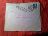 Plic circulat 1944 Timisoara Bucuresti , Cenzurat Timisoara , Catre Firma Burma SA , Timbru 16 lei Mihai