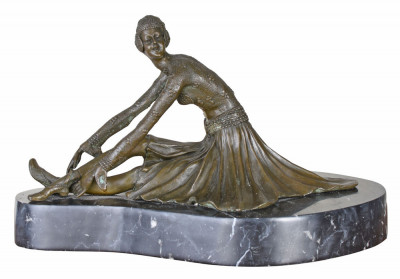 Dansatoare - statueta din bronz pe soclu din marmura PAX024 foto