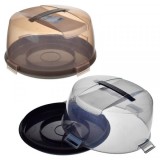 Platou de Tort Rotund Plastic cu Capac, Maner 31x16cm Tuffex TP725
