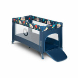 Patut pliant cu un nivel Stefi cu intrare laterala cu fermoar 2 roti 120x60 cm Blue Navy Lionelo