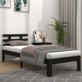Cadru de pat, negru, 90x200 cm, lemn masiv, vidaXL