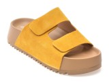 Papuci GRYXX galbeni, 33719, din piele intoarsa