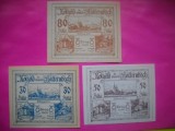 HOPCT BANCNOTA NOTGELD NR 99 - NATERNBACH -SET 3 BUC -30,50 SI 80 HELLER 1920 -AUSTRIA-UNC