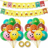 Set aniversar Yisscen, latex/carton, multicolor, 26 piese