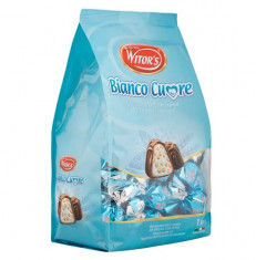 Praline Witor&amp;#039;s Bianco Cuore din ciocolata cu lapte si umplutura cremoasa de lapte si cereale crocante 1kg foto
