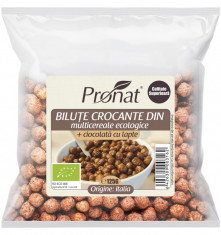 Bilute crocante din multicereale bio + ciocolata cu lapte, 125g Pronat foto