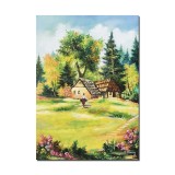 Tablouri pictate manual, Meleaguri mioritice, la casa bunicilor, 70x50cm pictura ulei pe panza