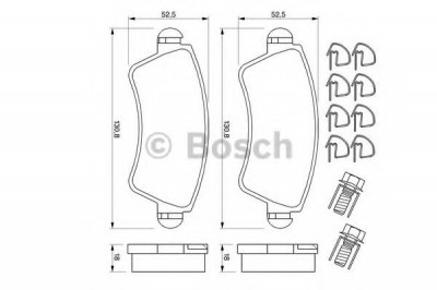 Set placute frana,frana disc PEUGEOT 206 CC (2D) (2000 - 2016) BOSCH 0 986 424 801 foto