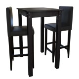 Cumpara ieftin Masa de bar cu 2 scaune de bar, negru