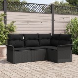 Gossi set de canapea gradina 4 piese cu perne ratan negru poli