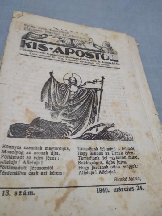 FASCICOL INTERBELIC IN MAGHIARA KIS.APOSTOL 13 /1940