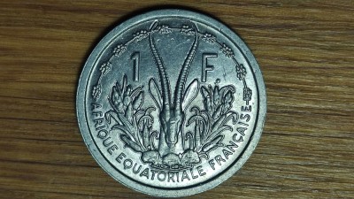 Africa ecuatoriala franceza - moneda coloniala istorica - 1 franc 1948 UNC - an unic batere foto