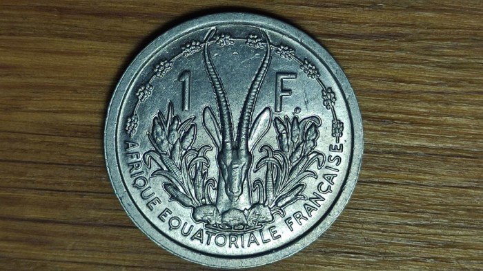 Africa ecuatoriala franceza - moneda coloniala istorica - 1 franc 1948 UNC - an unic batere