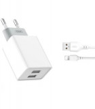 Incarcator retea USB 2.4A cu cablu compatibil Lighting (Iphone ) Cod:XO-L65-NB103A