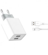 Incarcator retea USB 2.4A cu cablu compatibil Lighting (Iphone ) Cod:XO-L65-NB103A foto