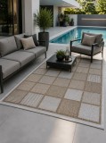 Covor Tip Iuta Jeans 19243-10, Marime 50 x 80 cm, Bej, Tesatura plata, Antialergic, Polipropilena, Bucatarie, Hol, Balcon