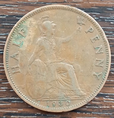 (M1925) MONEDA ANGLIA - HALF PENNY 1930, GEORGE V foto