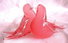 FIGURINA BIBELOU PASARI DIN CRISTAL COLORAT - STICLA DE MURANO 16 CM