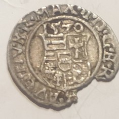 Ungaria 1 denar 1570 KB argint Maximilian ll