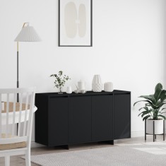 vidaXL Bufet Negru Negru Lemn rezistent 135 x 41 x 75 cm Bufet Negru