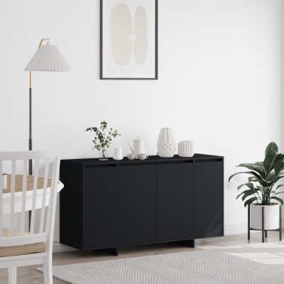 vidaXL Bufet Negru Negru Lemn rezistent 135 x 41 x 75 cm Bufet Negru foto